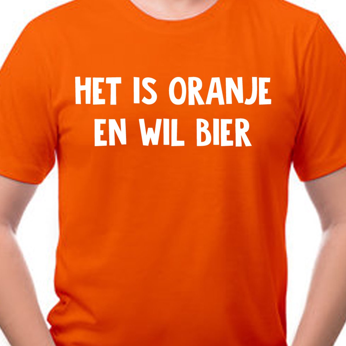 Koningsdag shirt heren / dames met tekst - Het is oranje en wil bier | Maat XL | Oranje Koningsdag shirt - Oranje EK/WK-shirt Dames en Heren- Grappig Oranje shirt | Incl. 2 jaar garantie